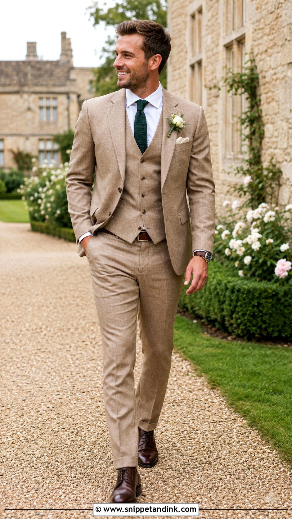 Tan 3 Piece Wedding Suit - Snippet and Ink - 20 3 Piece Suit Wedding Ideas