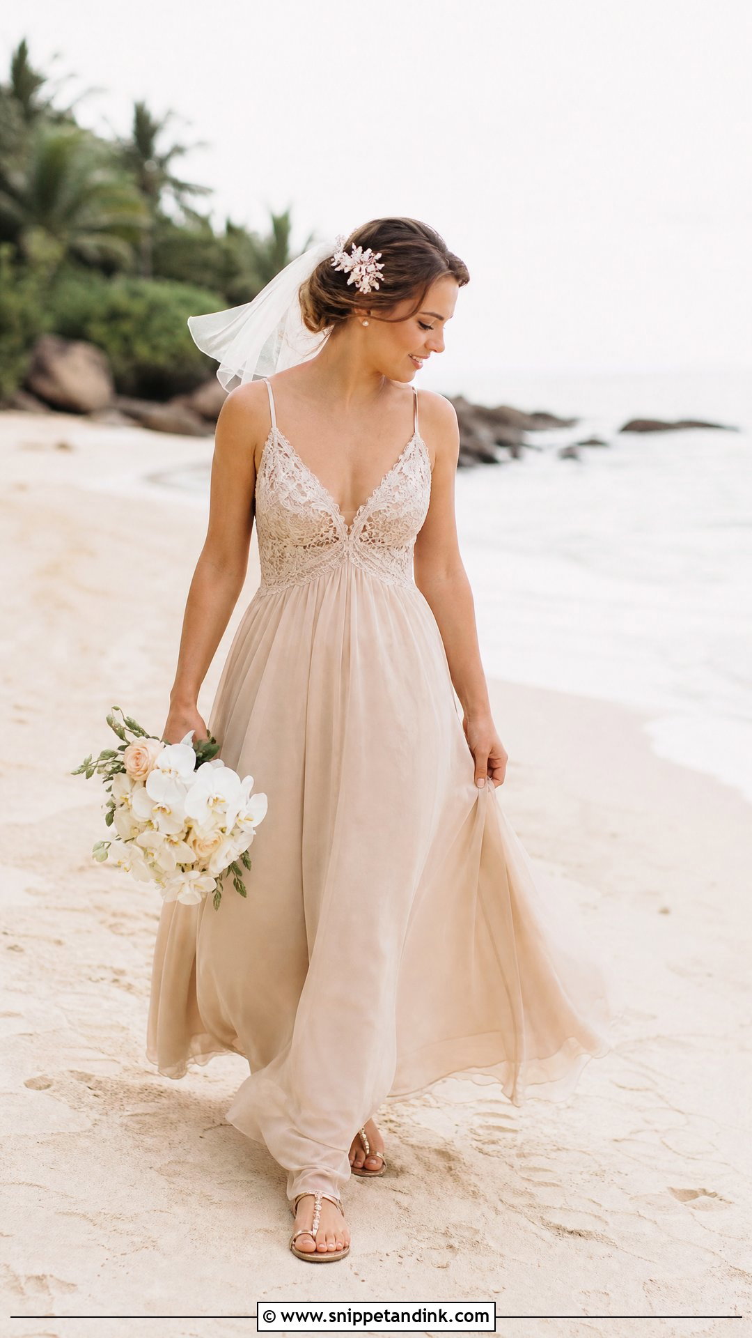Tan Beach Wedding Dress - Snippet and Ink - 20 Tan Wedding Dress Ideas