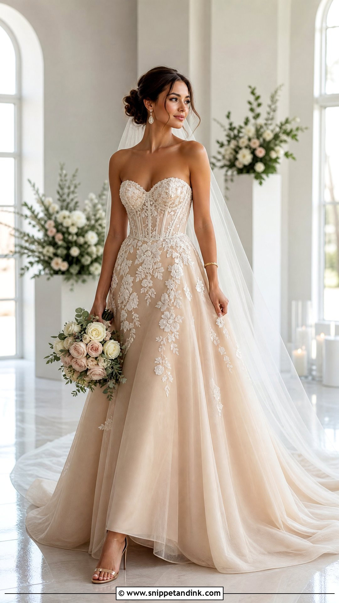 Tan Corset Wedding Dress - Snippet and Ink - 20 Tan Wedding Dress Ideas