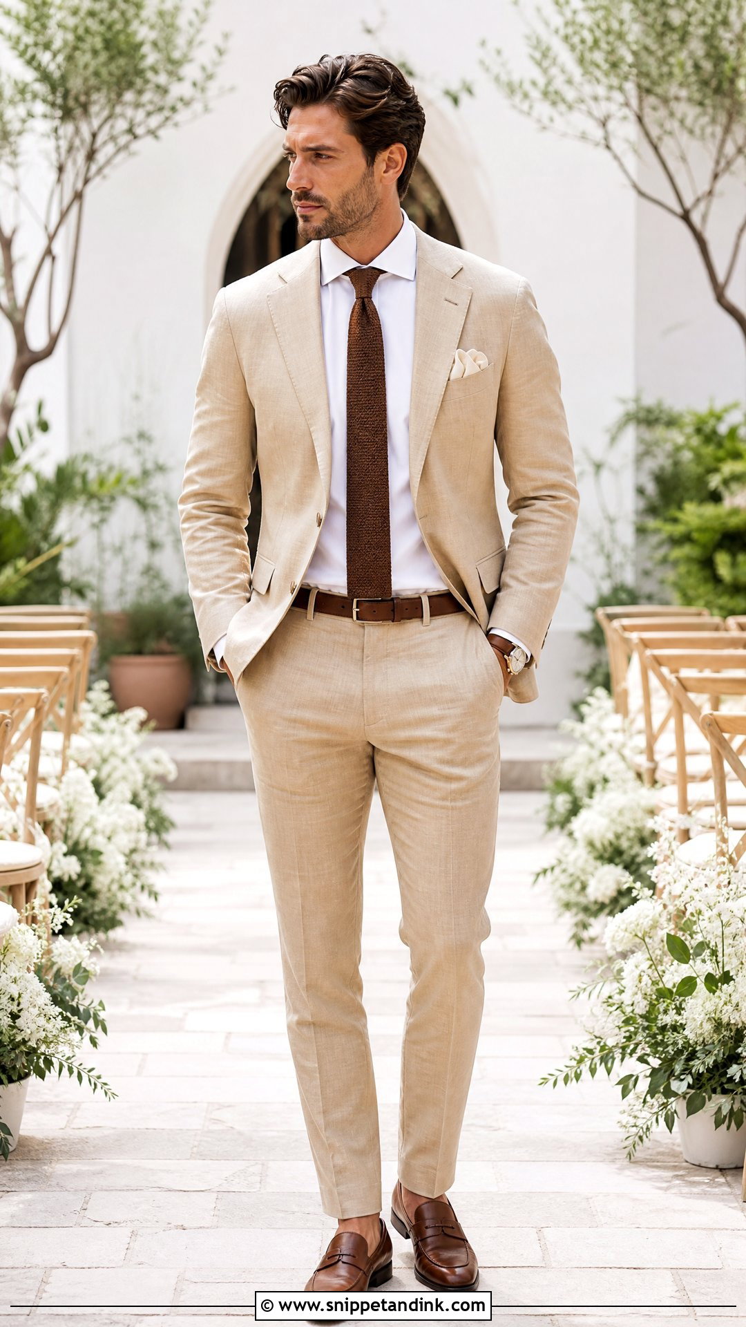 Tan Linen Suit With White Shirt - Snippet and Ink - 20 Tan Linen Suit Wedding Ideas