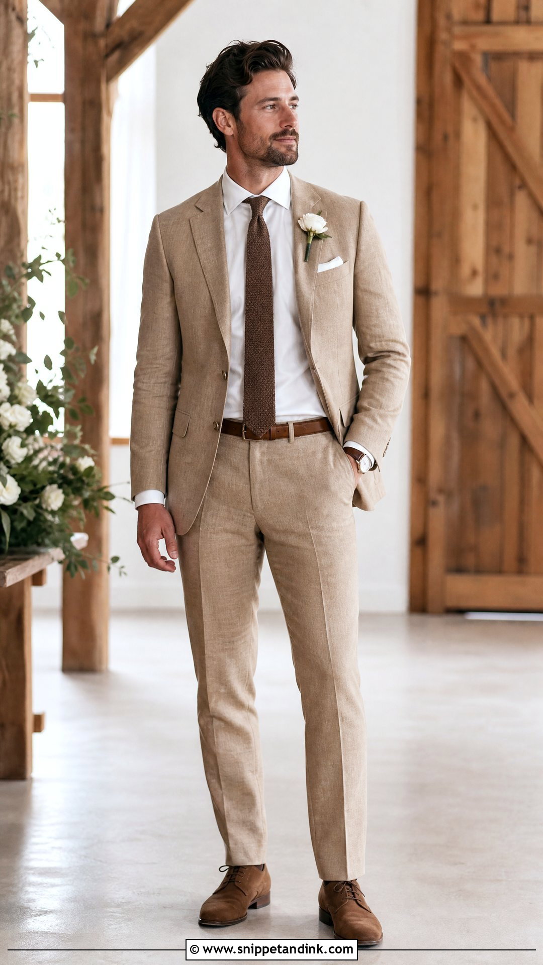 Tan Linen Suit for Rustic Wedding - Snippet and Ink - 20 Tan Linen Suit Wedding Ideas