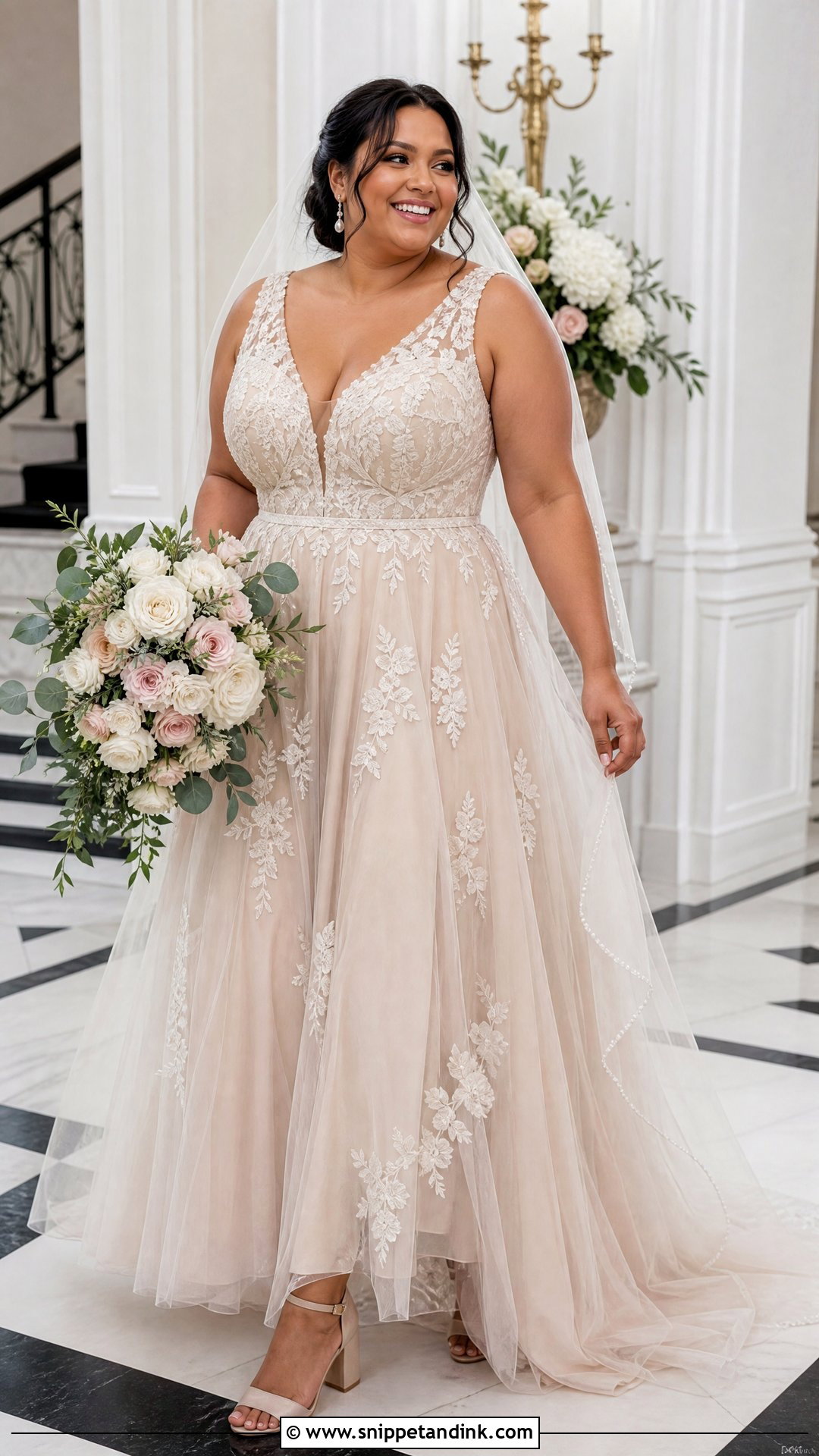Tan Plus Size Wedding Dress - Snippet and Ink - 20 Tan Wedding Dress Ideas
