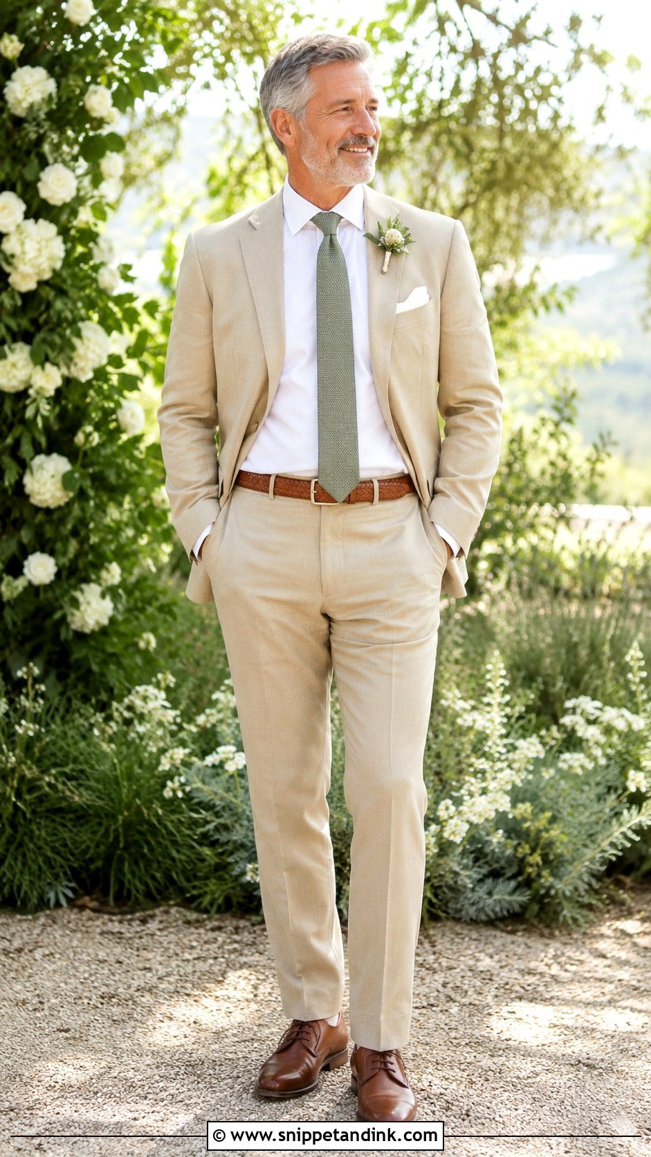 Tan Suit Father Of The Bride Outfit - Snippet and Ink - 30 Father of the Bride Outfit Ideas