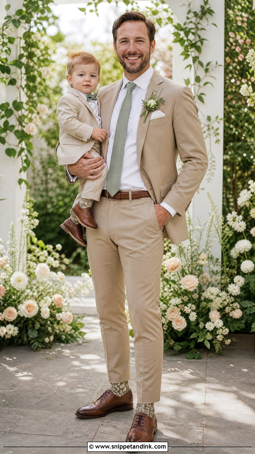 Tan Suit Garden Wedding Father Outfit - Snippet and Ink - 20 Wedding Outfit for Father Ideas