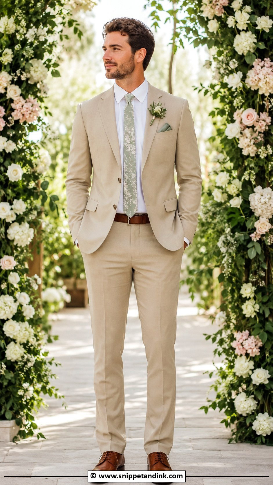 Tan Suit Garden Wedding Outfit - Snippet and Ink - 30 Tan Suit Wedding Ideas
