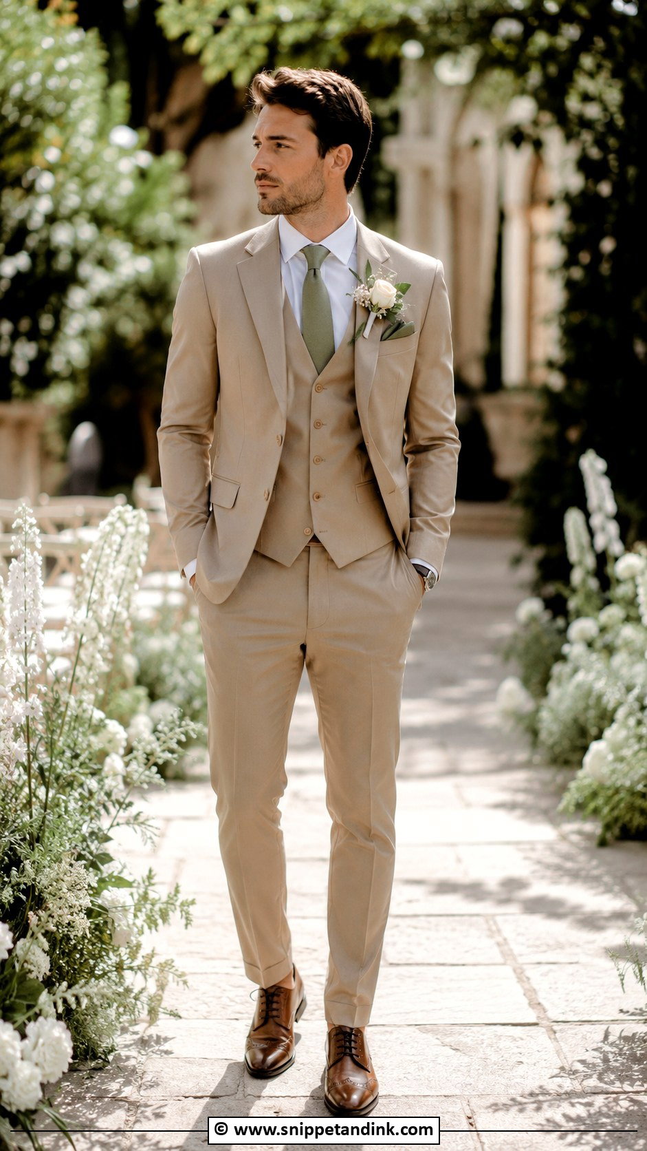 Tan Suit Groom Outfit - Snippet and Ink - 30 Tan Suit Wedding Ideas