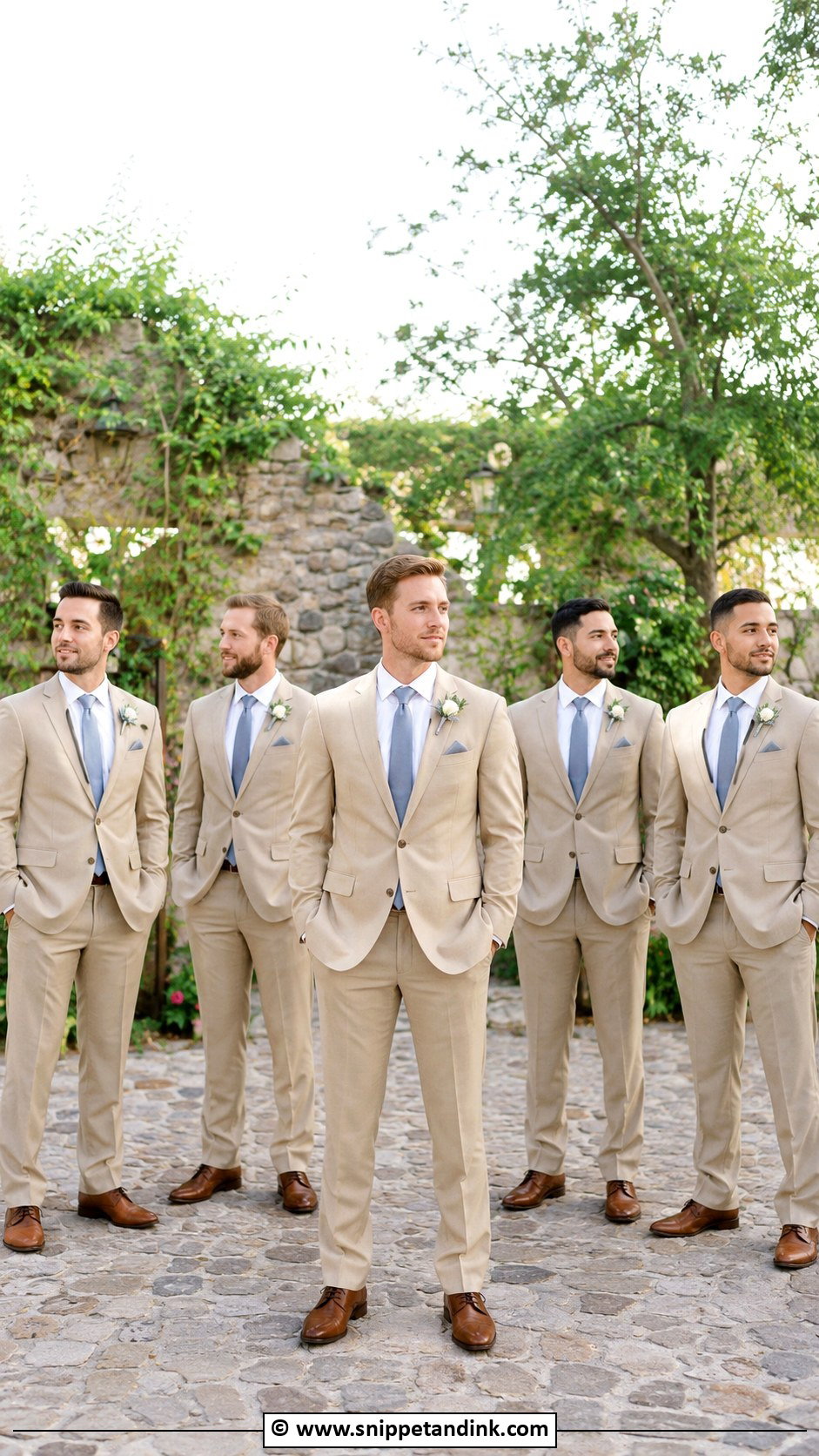 Tan Suit Groomsmen Outfit - Snippet and Ink - 30 Tan Suit Wedding Ideas