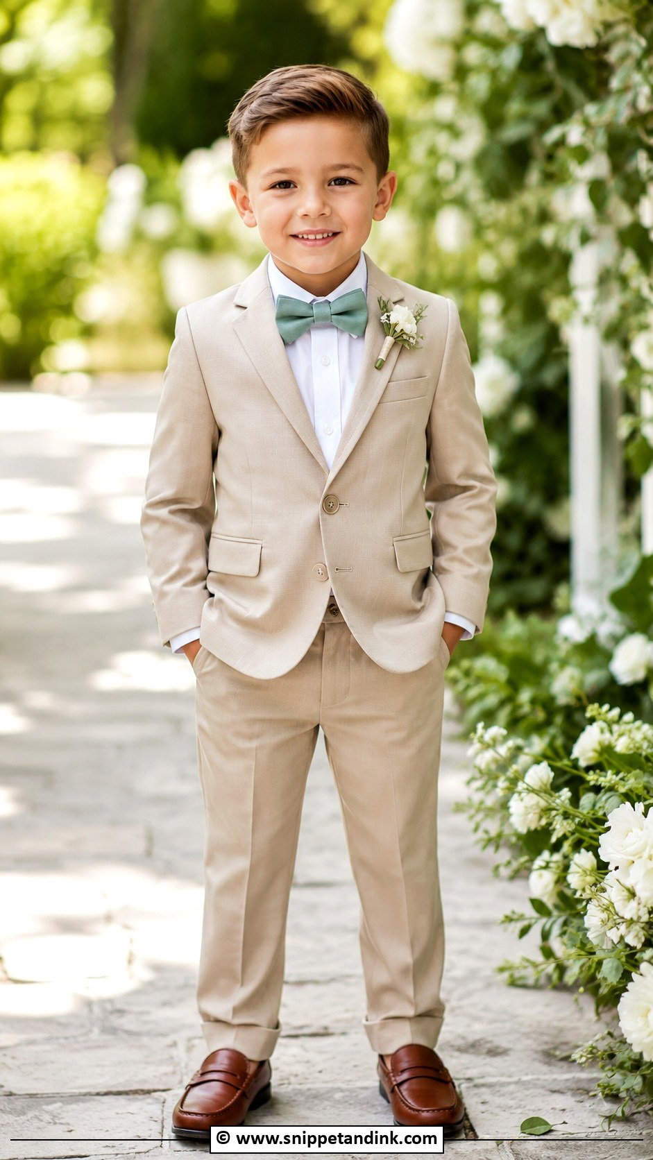 Tan Suit Ring Bearer Outfit - Snippet and Ink - 35 Ring Bearer Outfit Ideas