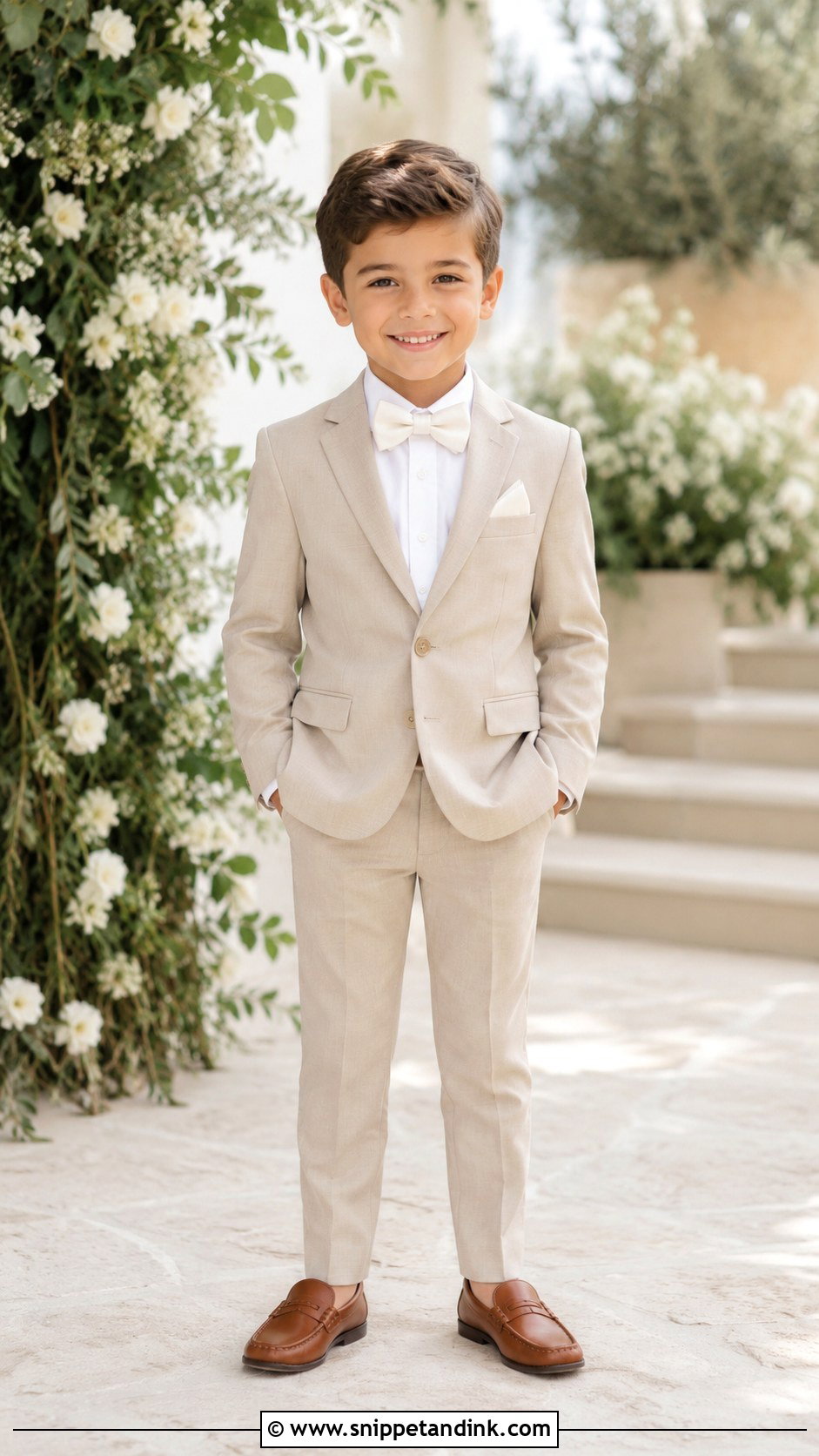 Tan Suit Ring Boy Outfit - Snippet and Ink - 25 Ring Boy Outfits