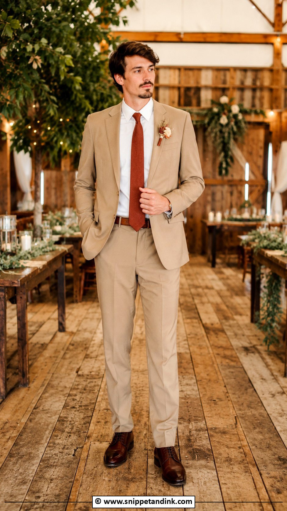 Tan Suit Rustic Wedding Outfit - Snippet and Ink - 30 Tan Suit Wedding Ideas