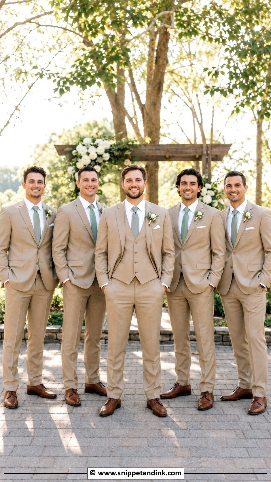 Tan Suit Wedding Party Outfit - Snippet and Ink - 30 Tan Suit Wedding Ideas
