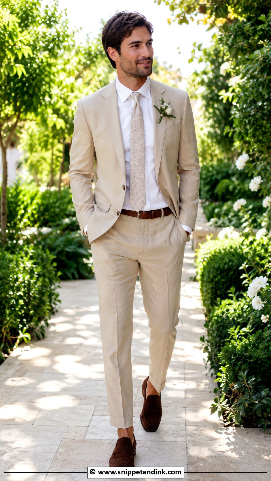 Tan Suit With Loafers - Snippet and Ink - 30 Tan Suit Wedding Ideas