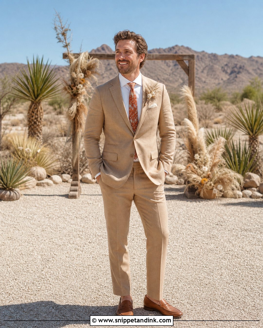 Tan Summer Wedding Suit - Snippet and Ink - 20 Dapper Bride Ideas