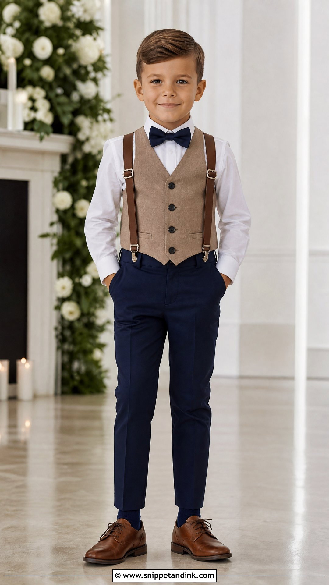 Tan Vest Ring Bearer Suspenders Outfit - Snippet and Ink - 20 Ring Bearer Suspenders Outfit Ideas