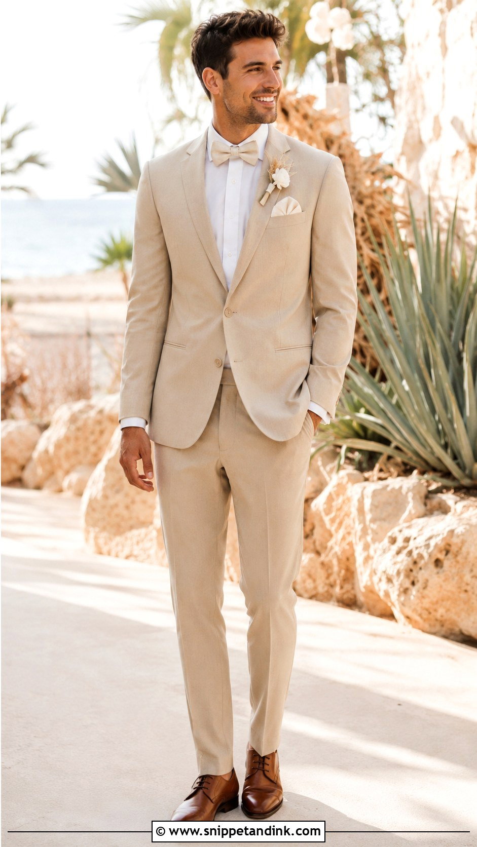 Tan Wedding Tux - Snippet and Ink - 30 Wedding Tux Ideas