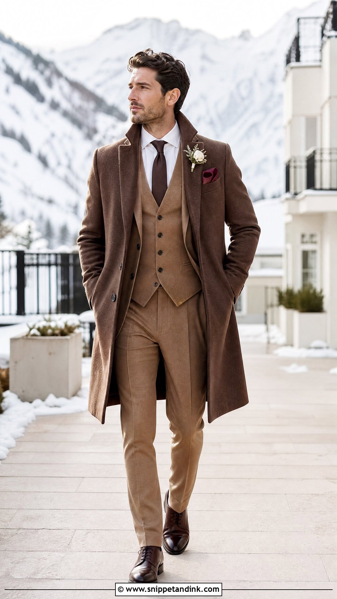 Tan Wool Winter Wedding Suit - Snippet and Ink - 20 Winter Wedding Suit Ideas