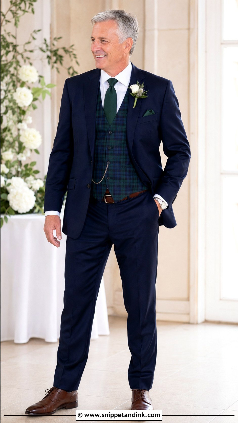 Tartan Waistcoat Father of Bride Outfit - Snippet and Ink - 20 Father of Bride Outfit Ideas