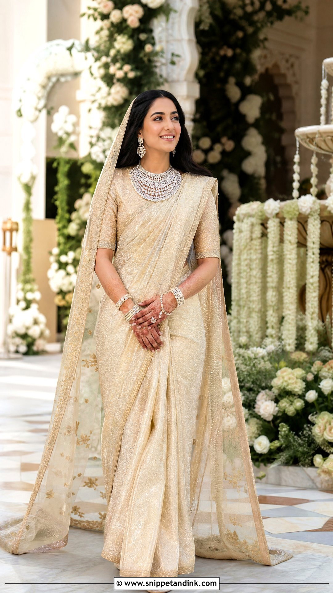 Tarun Tahiliani Hastakshar Sari - Snippet and Ink - 20 Radhika Merchant Wedding Outfits