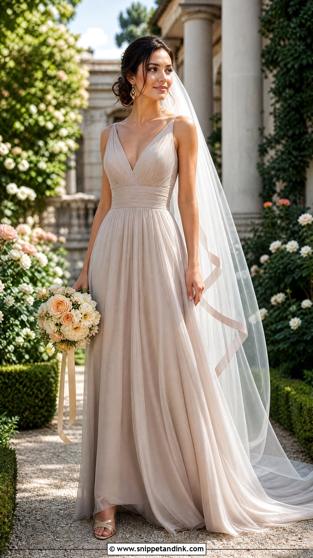 Taupe A Line Wedding Dress - Snippet and Ink - 20 Taupe Wedding Dress Ideas