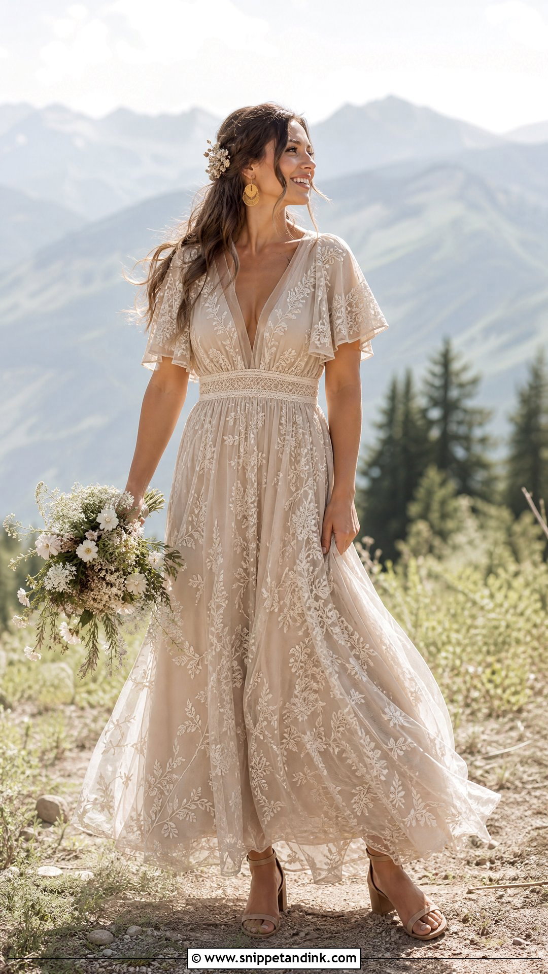 Taupe Boho Wedding Dress - Snippet and Ink - 20 Taupe Wedding Dress Ideas