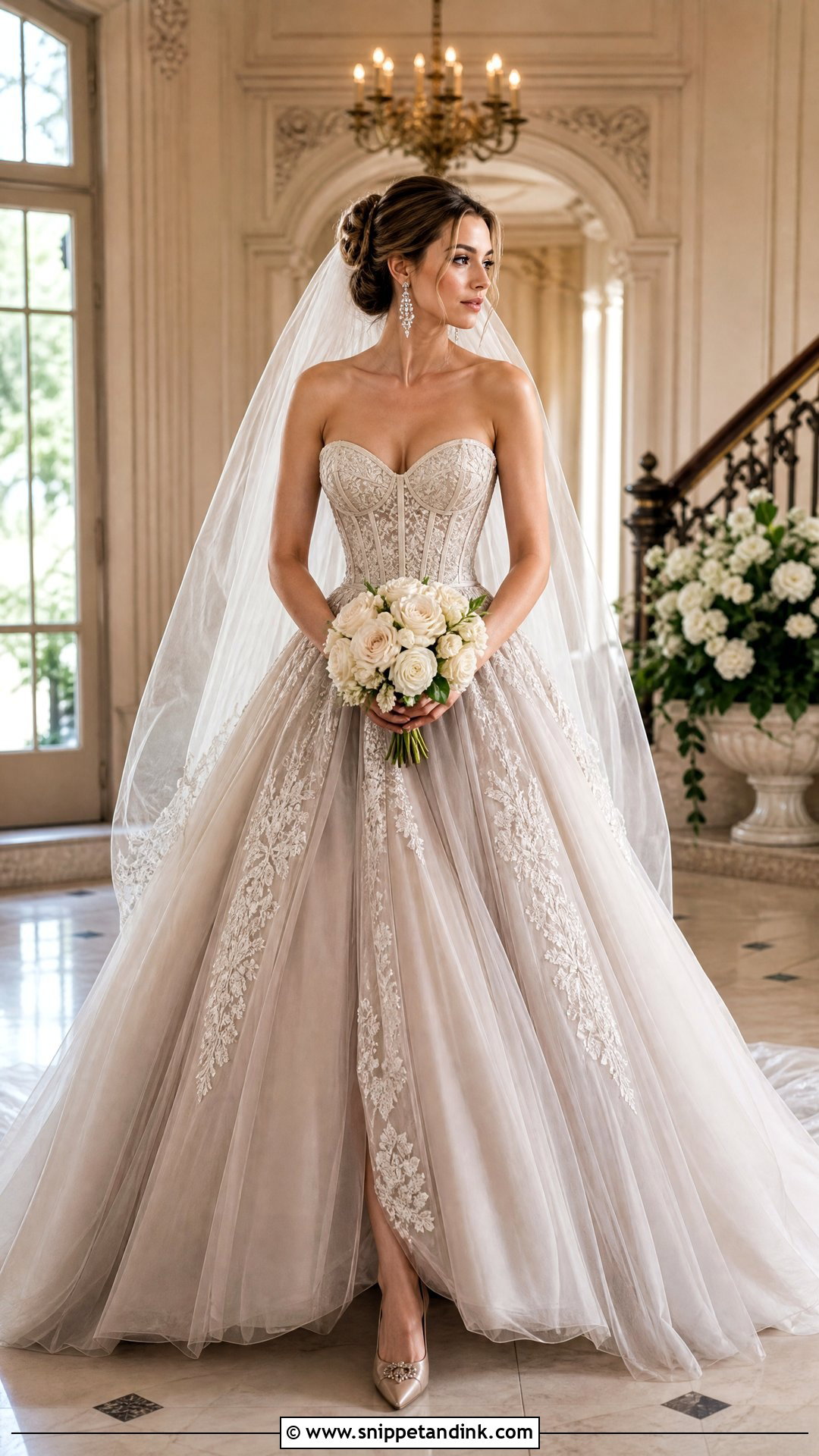 Taupe Corset Wedding Dress - Snippet and Ink - 20 Taupe Wedding Dress Ideas