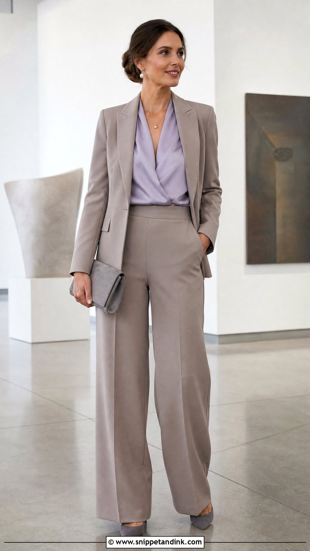 Taupe Wide Leg Wedding Suit - Snippet and Ink - 20 Old Money Wedding Suit Ideas