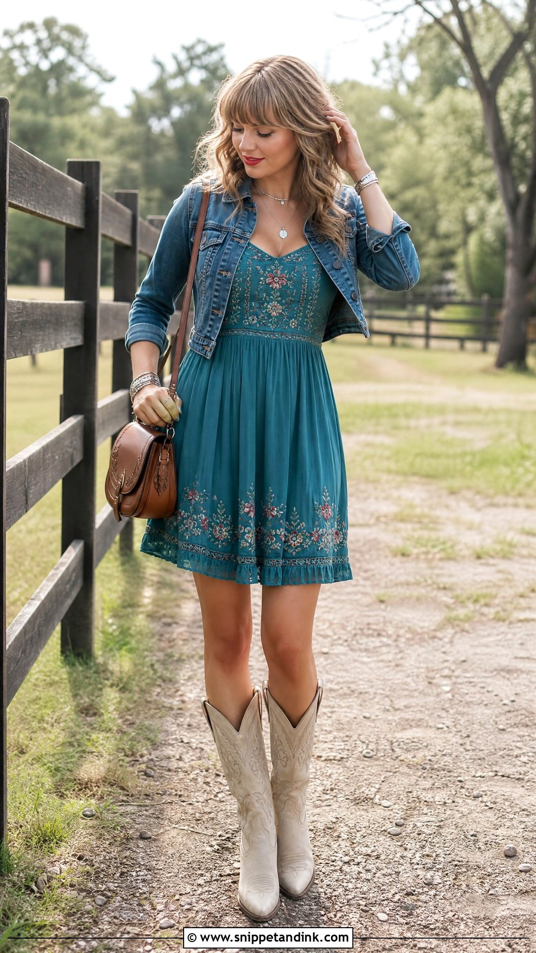 Taylor Swift Debut Teal Sundress Outfit - Snippet and Ink - 20 Taylor Swift Bachelorette Party Outfit Ideas