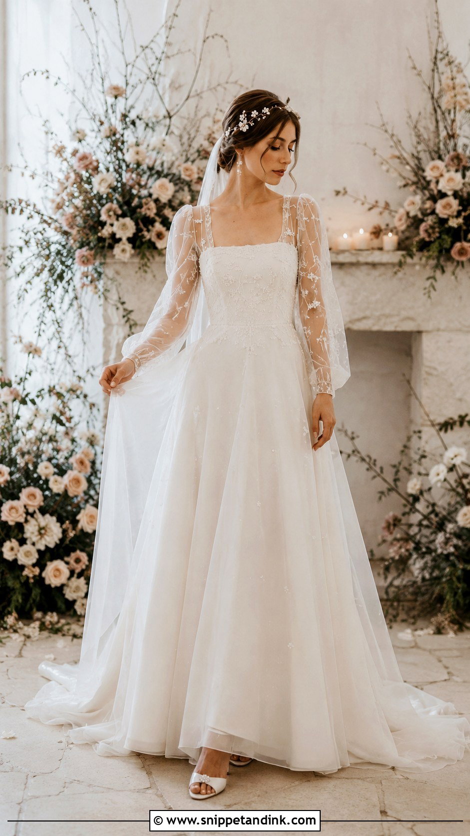 Taylor Swift Wedding Dress Sheer Sleeves - Snippet and Ink - 25 Taylor Swift Wedding Dress Ideas