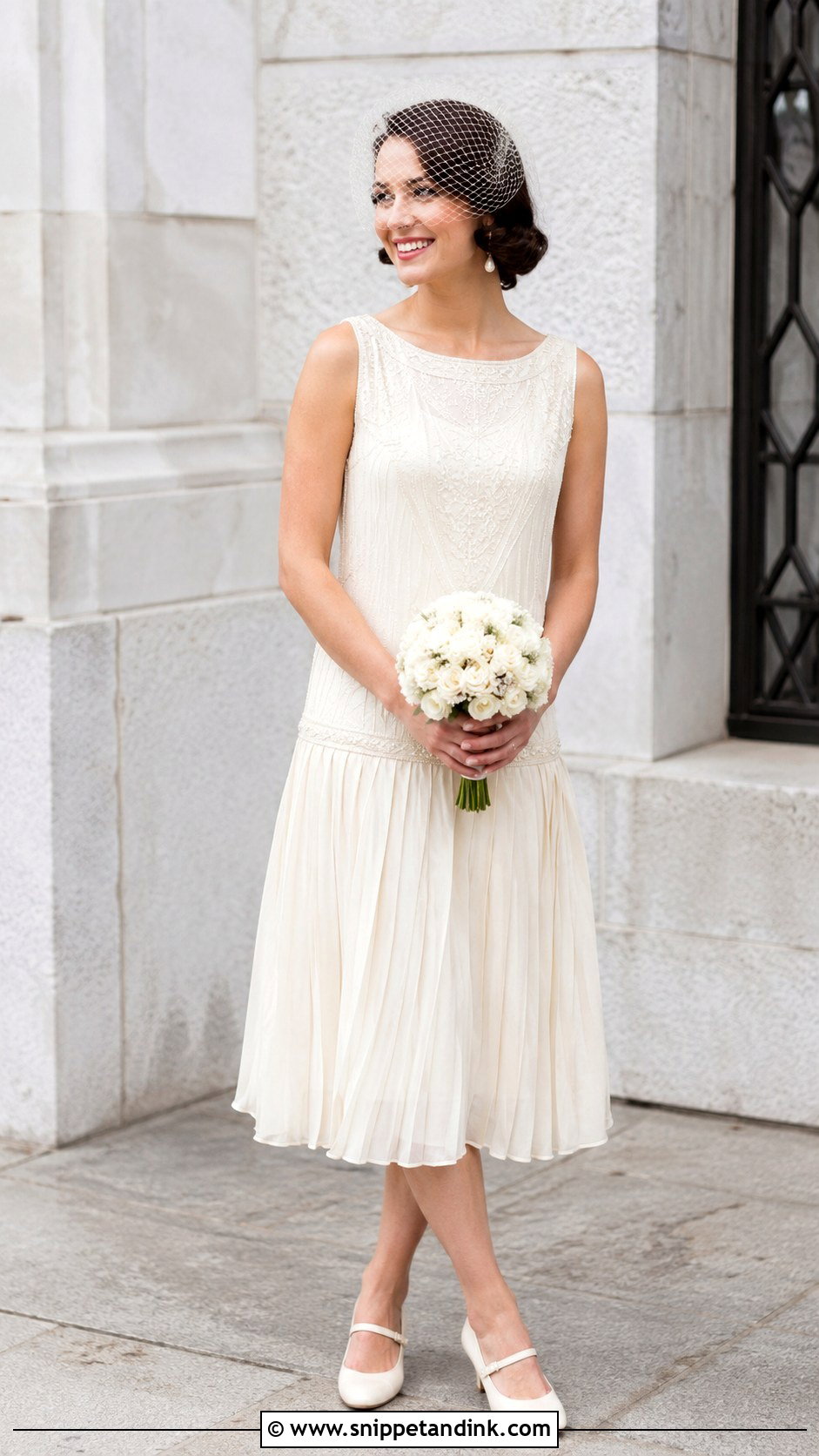 Tea Length 1920s Wedding Dress - Snippet and Ink - 20 1920s Inspired Wedding Dress Ideas