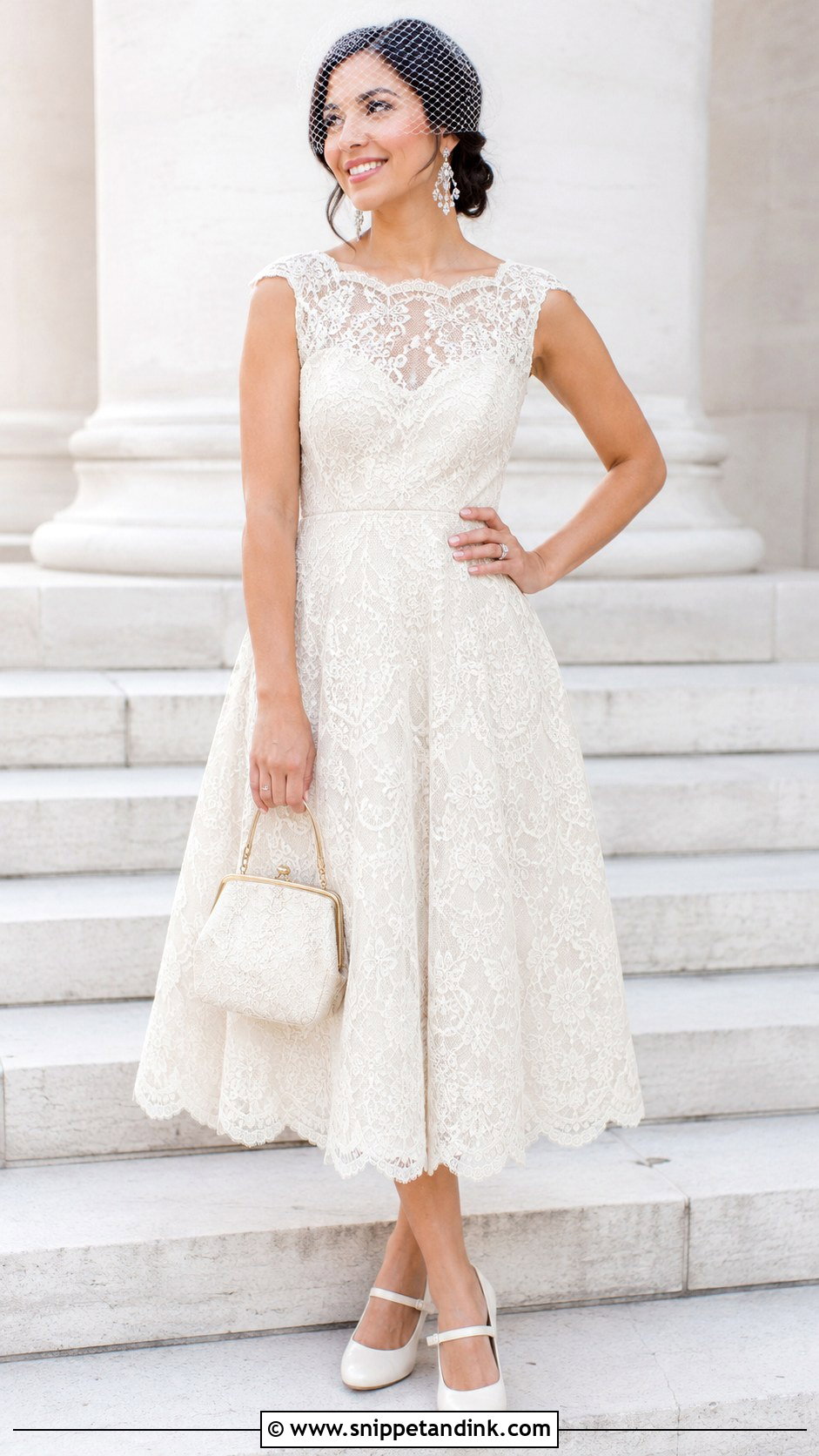 Tea Length 1920s Wedding Dress - Snippet and Ink - 20 20s Style Wedding Dress Ideas