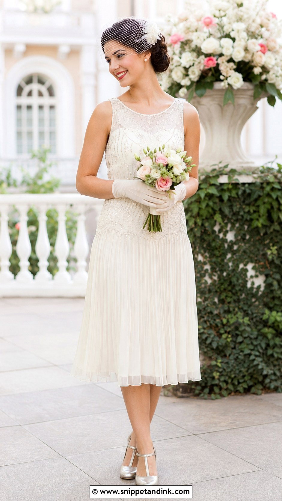 Tea Length 1920s Wedding Dress - Snippet and Ink - 20 Roaring 20s Wedding Dress Ideas