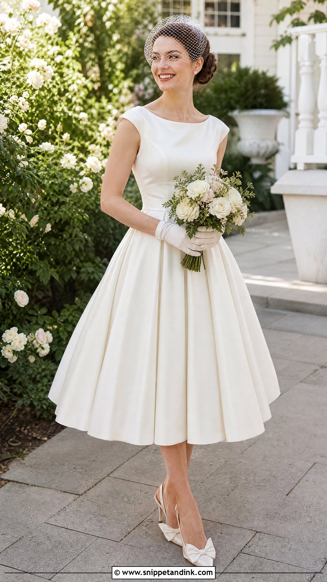 Tea Length 1950s Wedding Dress - Snippet and Ink - 20 Vintage Glam Wedding Dress Ideas