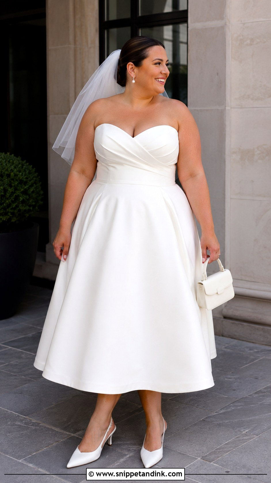 Tea Length A Line Wedding Dress - Snippet and Ink - 20 Apple Shape Wedding Dress Ideas