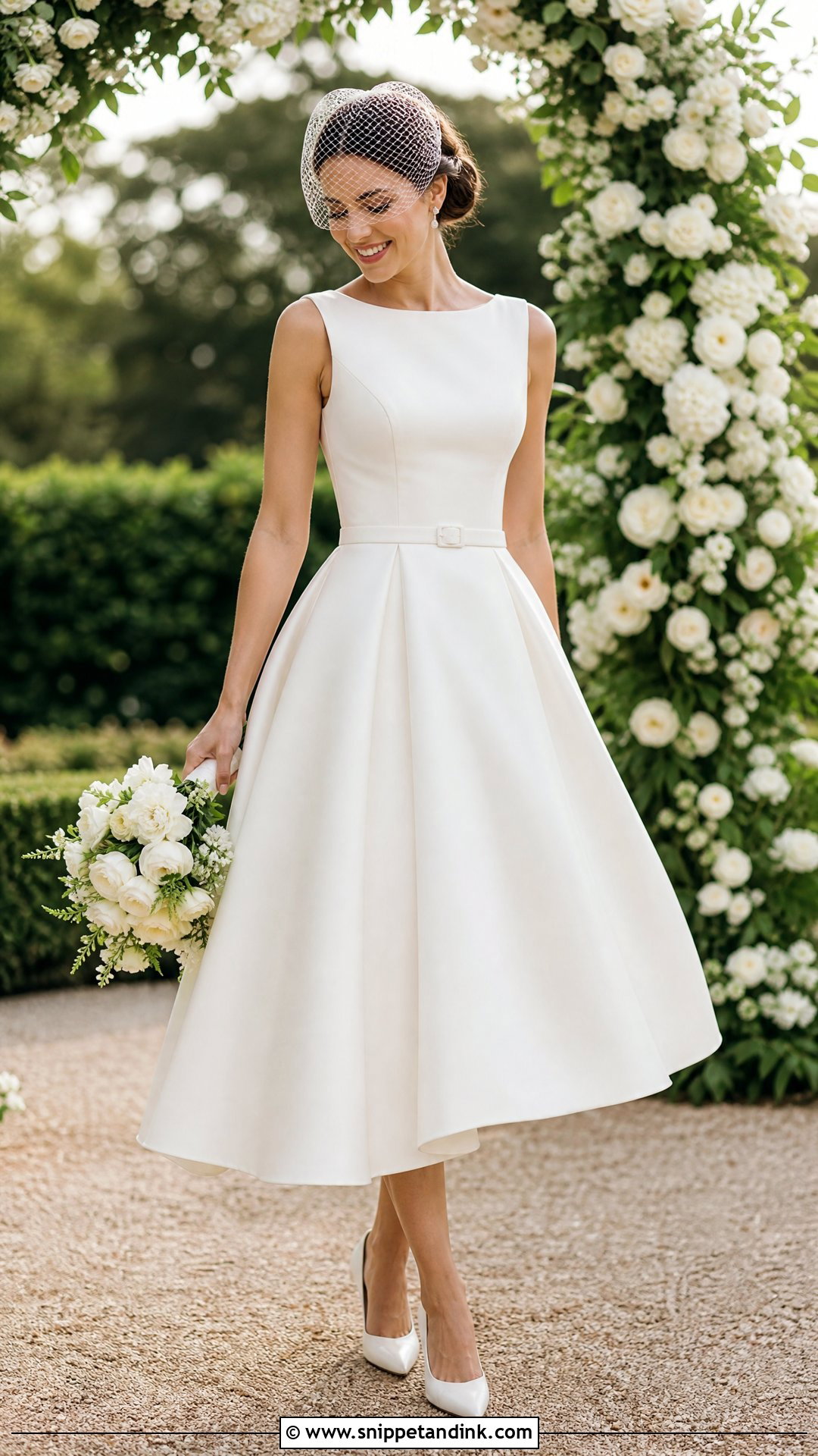 Tea Length A Line Wedding Dress - Snippet and Ink - 20 Shorter Wedding Dress Ideas