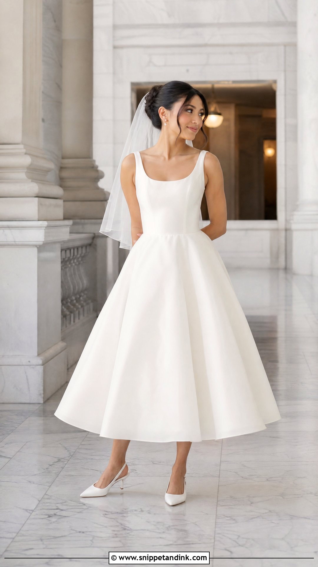 Tea Length A Line Wedding Dress - Snippet and Ink - 20 Wedding Dress for Short Torso Ideas