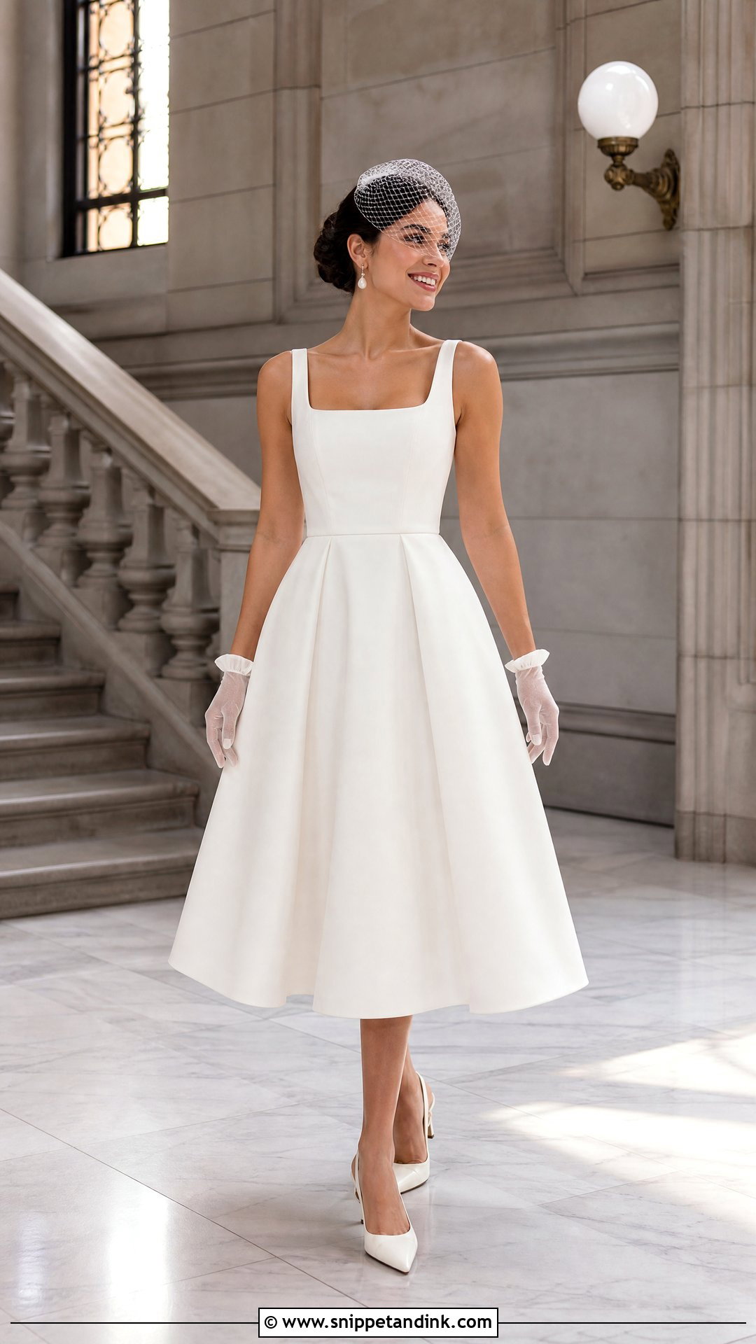 Tea Length A Line Wedding Dress - Snippet and Ink - 20 Wedding Dresses Pear Shape