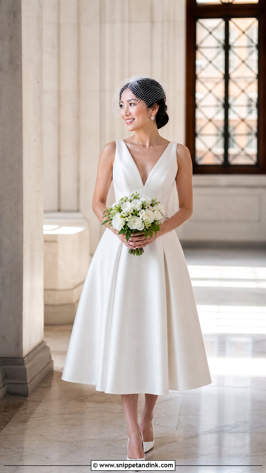 Tea Length A Line Wedding Dress - Snippet and Ink - 20 Petite Bride Wedding Dress Ideas