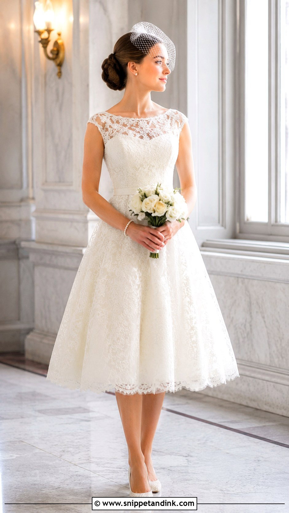 Tea Length A Line Wedding Dress - Snippet and Ink - 30 Wedding Dresses a Line