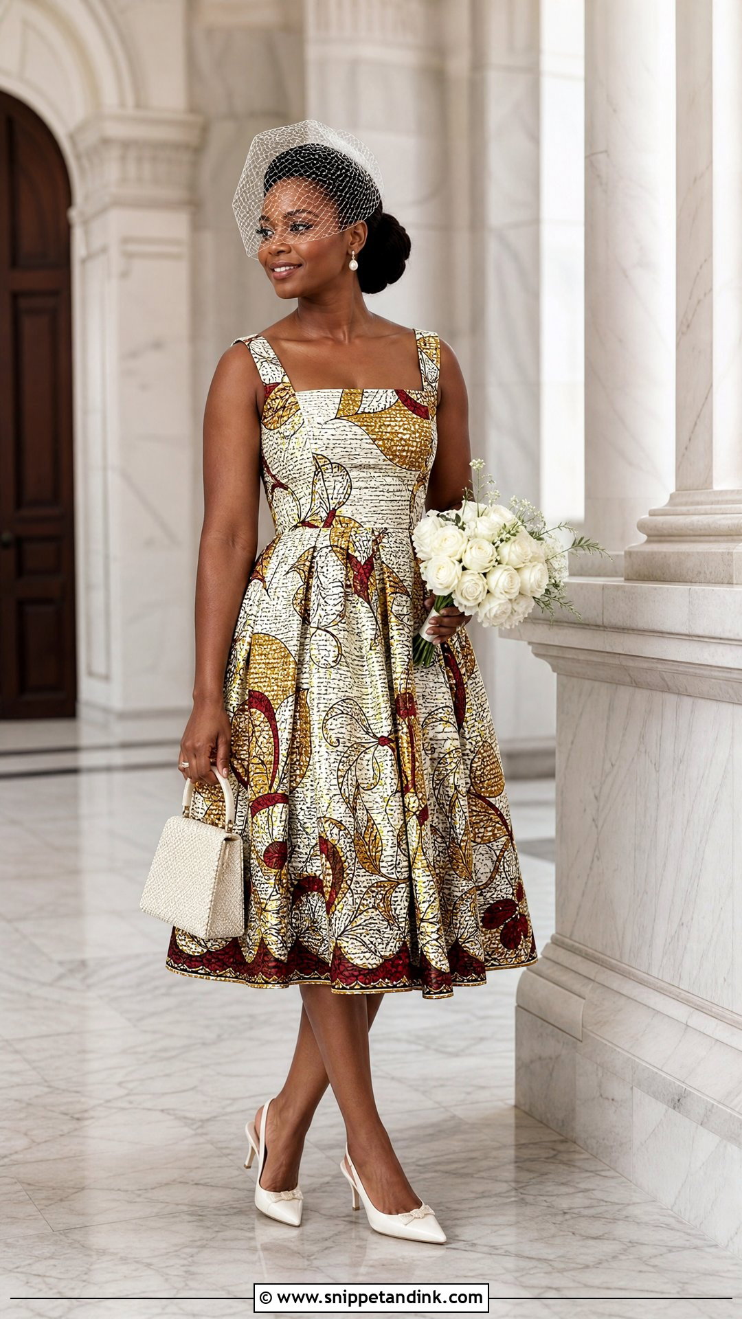 Tea Length Ankara Wedding Dress - Snippet and Ink - 25 Ankara Wedding Dress Ideas