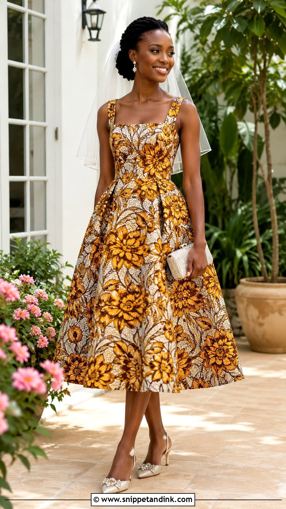 Tea Length Ankara Wedding Dress - Snippet and Ink - 20 Ankara Wedding Dress Styles