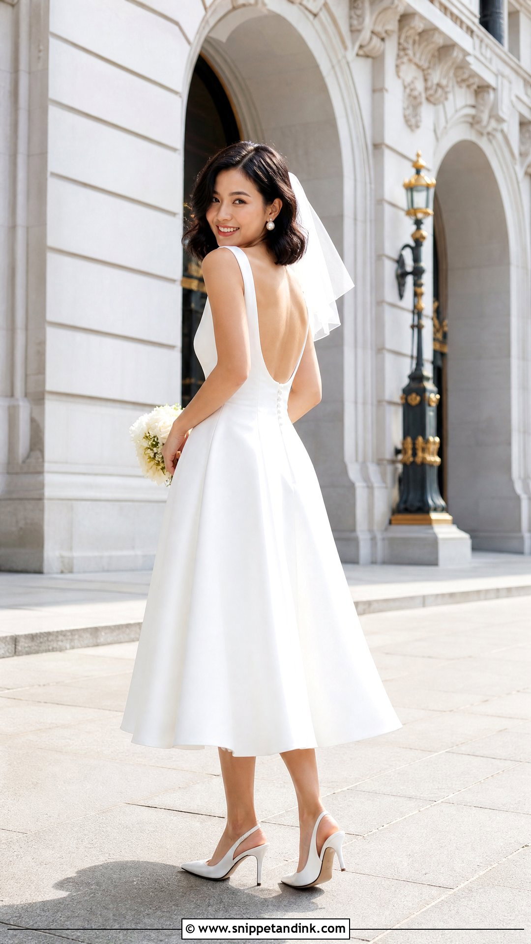 Tea Length Backless Wedding Dress - Snippet and Ink - 20 Simple Backless Wedding Dress Ideas