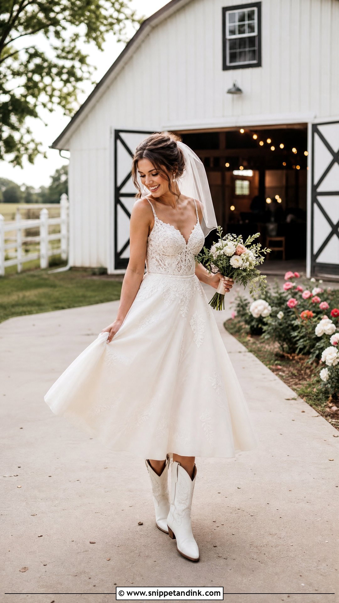 Tea Length Barn Wedding Dress - Snippet and Ink - 25 Barn Wedding Dress Ideas