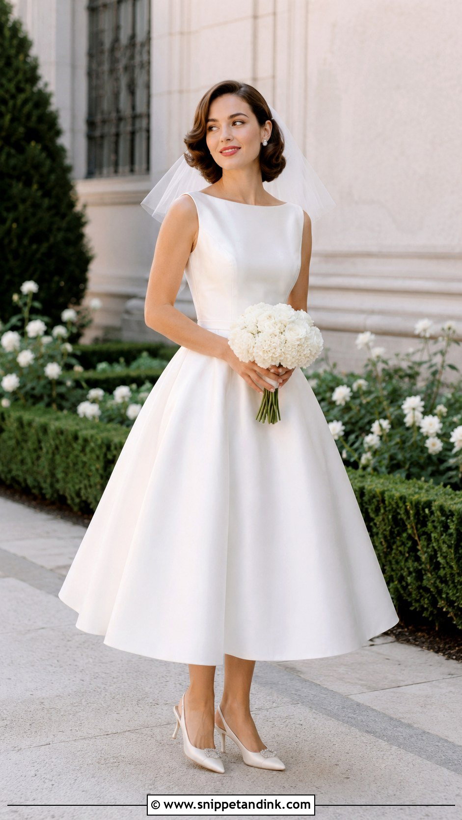 Tea Length Bateau Neckline Wedding Dress - Snippet and Ink - 20 Bateau Neckline Wedding Dress Ideas