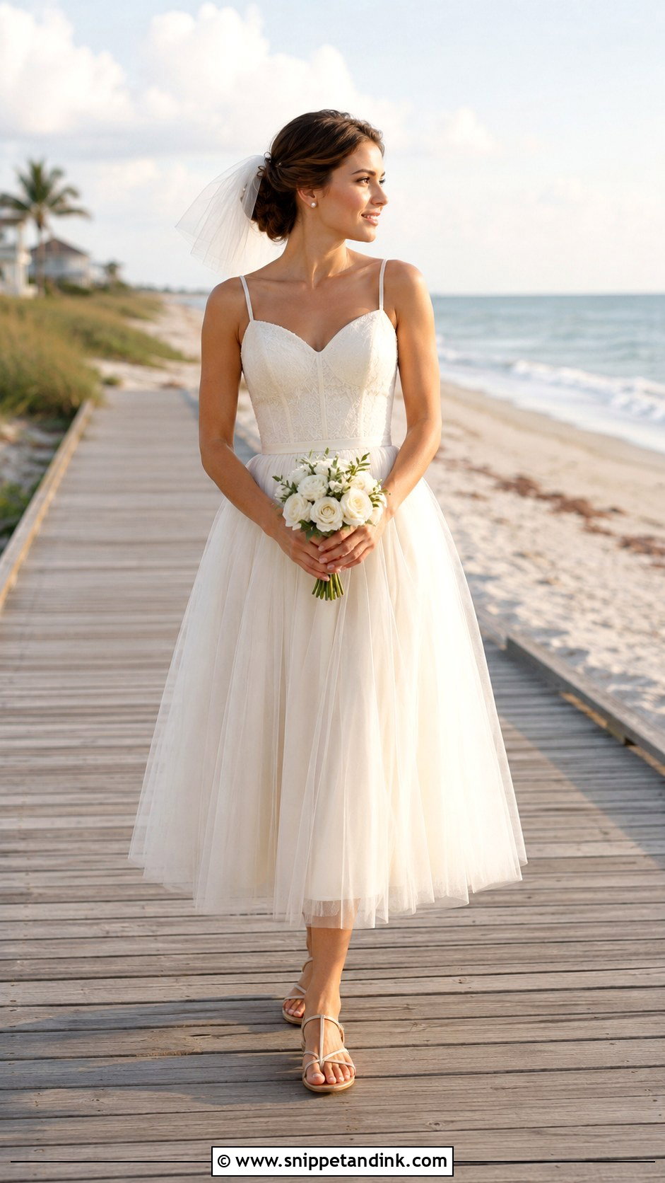 Tea Length Beach Elopement Dress - Snippet and Ink - 25 Beach Elopement Dress Ideas