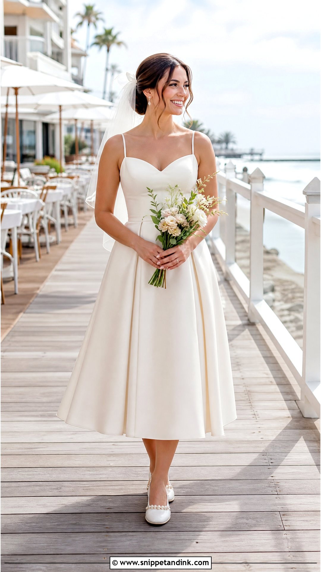 Tea Length Beach Wedding Dress - Snippet and Ink - 25 Coastal Wedding Dress Ideas
