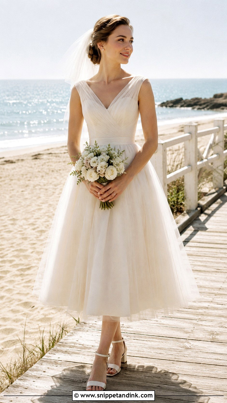 Tea Length Beach Wedding Dress - Snippet and Ink - 30 Beach Wedding Dresses