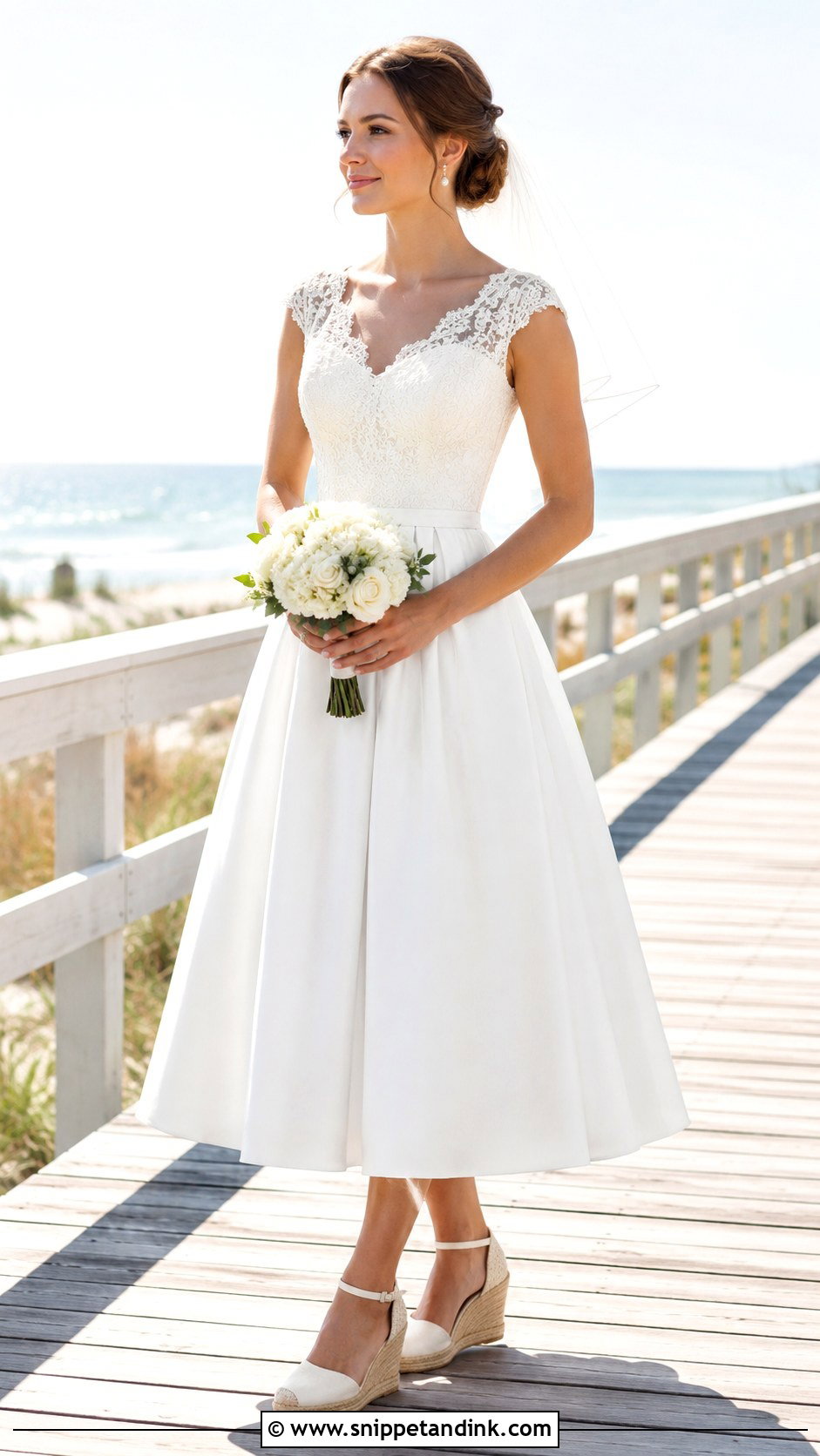 Tea Length Beach Wedding Dress - Snippet and Ink - 20 Casual Beach Wedding Dress Ideas