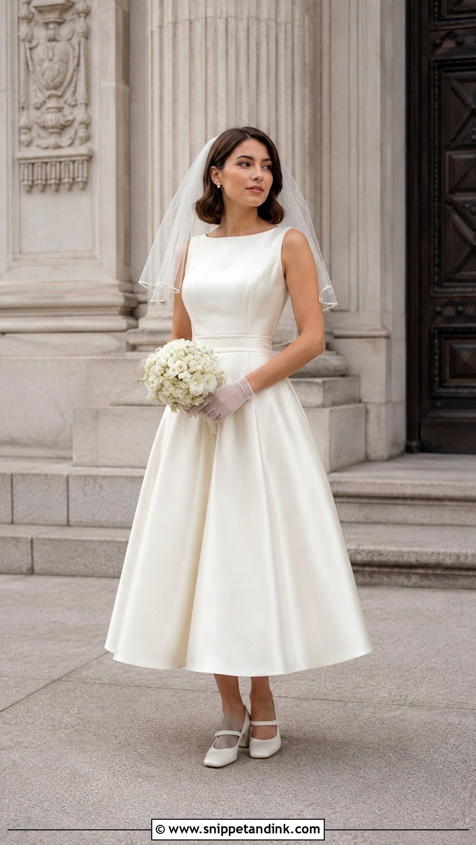 Tea Length Boat Neck Wedding Dress - Snippet and Ink - 20 Boat Neck Wedding Dresses