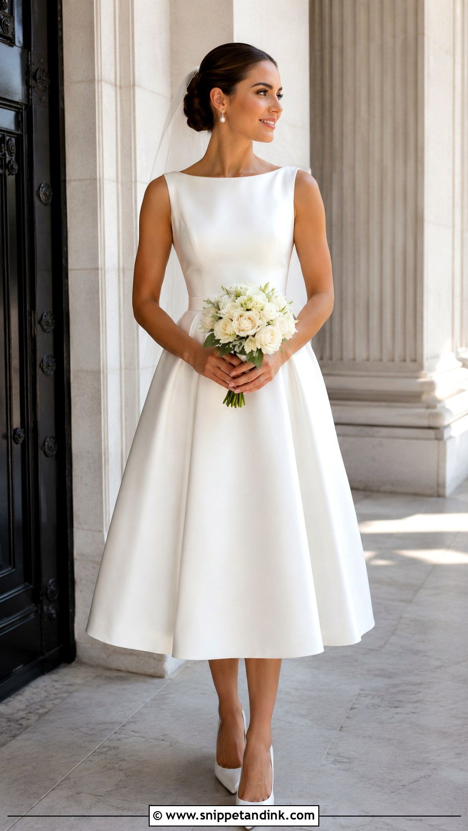 Tea Length Boatneck Wedding Dress - Snippet and Ink - 20 Boatneck Wedding Dresses