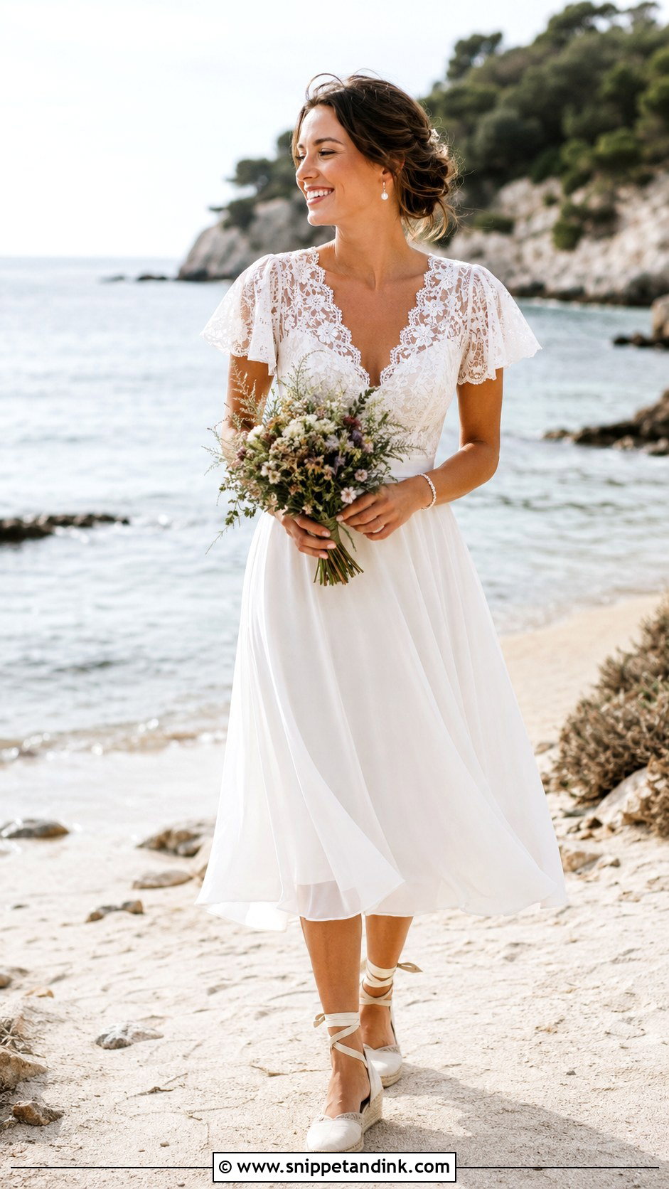 Tea Length Bohemian Beach Wedding Dress - Snippet and Ink - 20 Bohemian Beach Wedding Dress Ideas